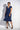 Blue Sapphire Bow tie V neck dress - Avirate Sri Lanka