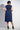 Blue Sapphire Bow tie V neck dress - Avirate Sri Lanka